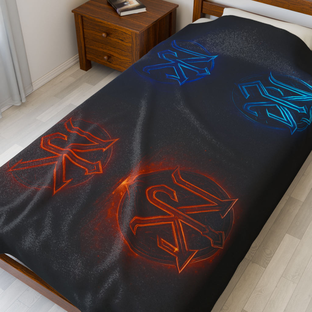 Cozy Velveteen Plush Blanket - Perfect for Gaming Room Décor, Home Comfort, Gift for Nerds, Soft Throw for All Seasons