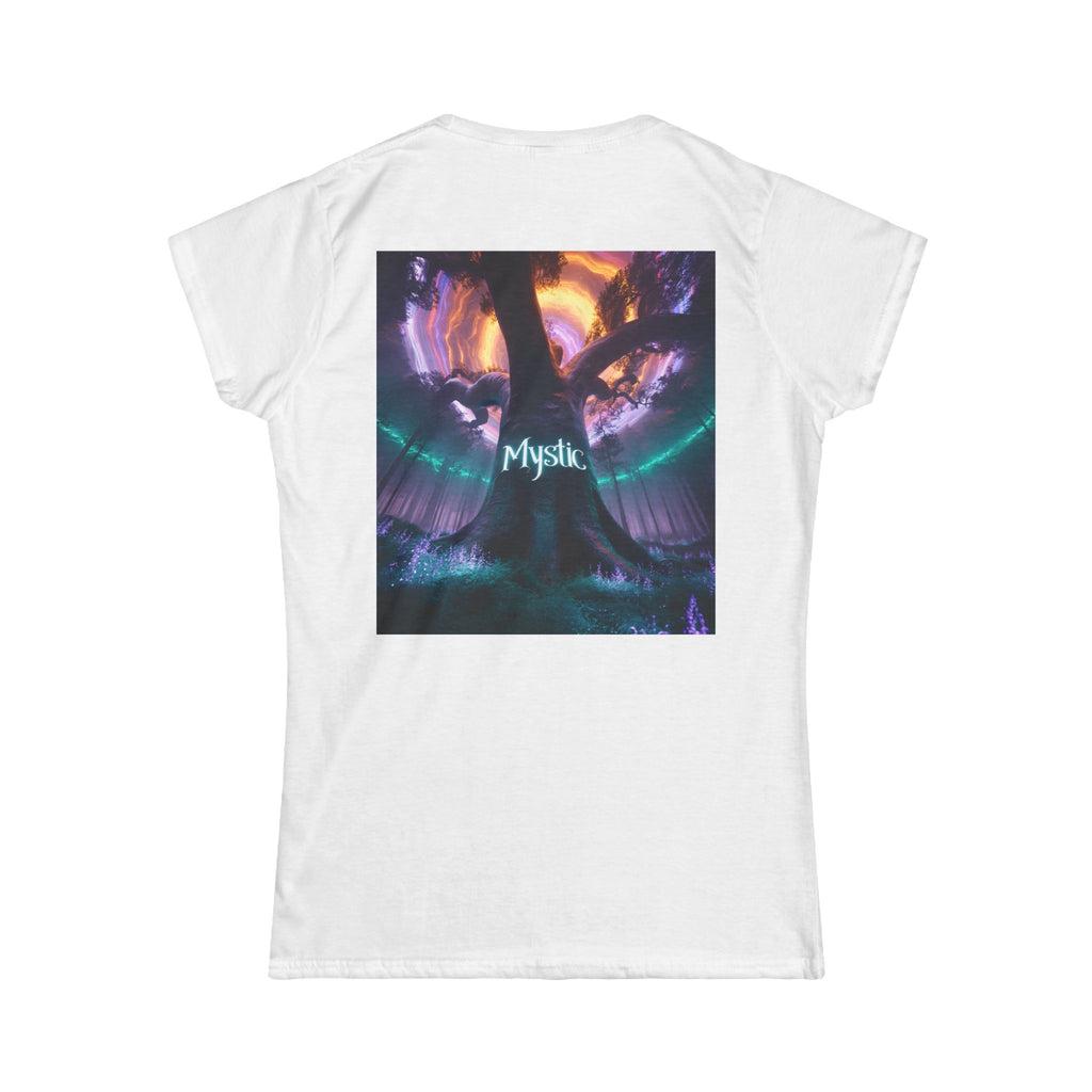Mystic Graphic Tee - Women's Softstyle T-Shirt for Fantasy Fans, Casual Wear, Gift for Gamers, Nature Lovers, Unique Apparel