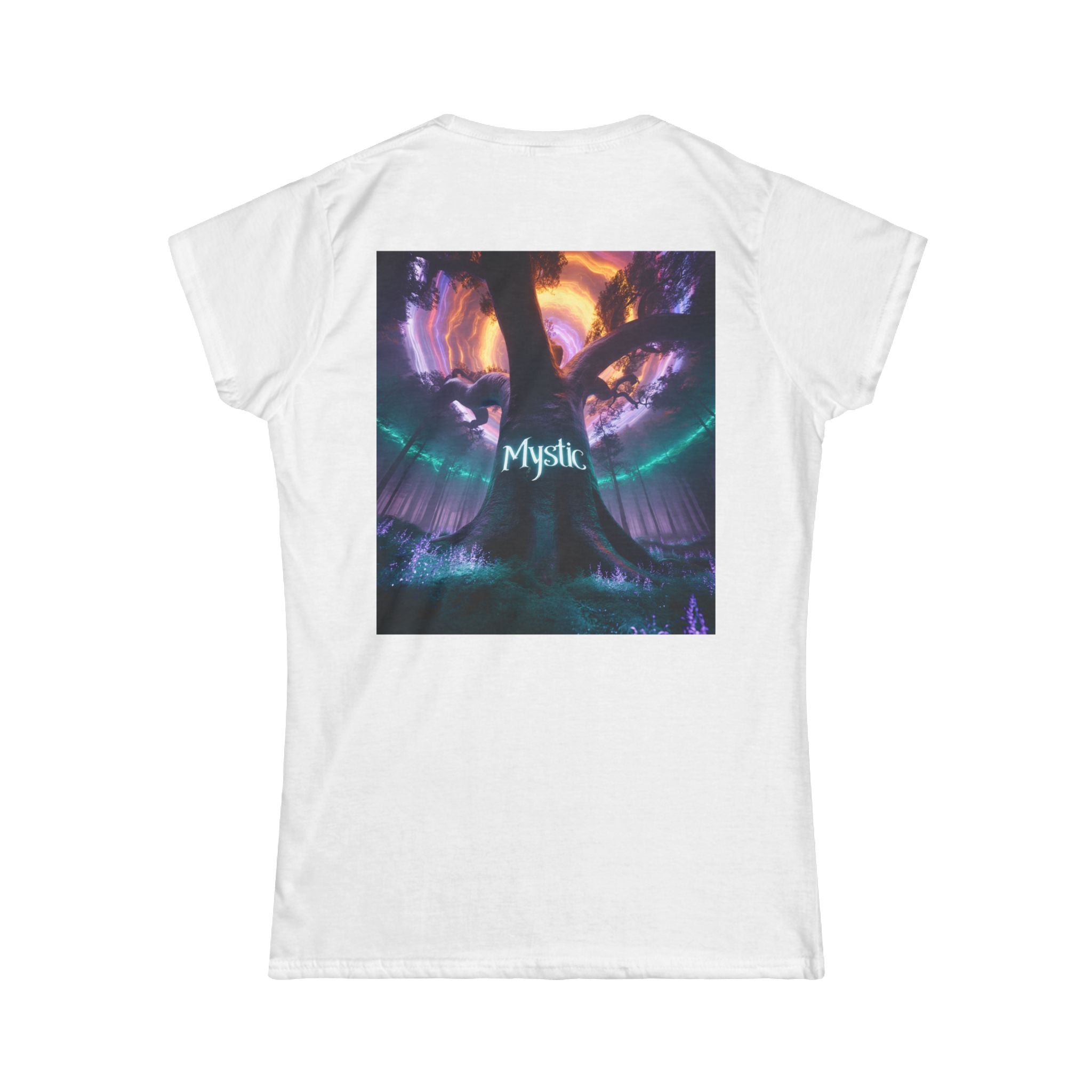 Mystic Graphic Tee - Women's Softstyle T-Shirt for Fantasy Fans, Casual Wear, Gift for Gamers, Nature Lovers, Unique Apparel