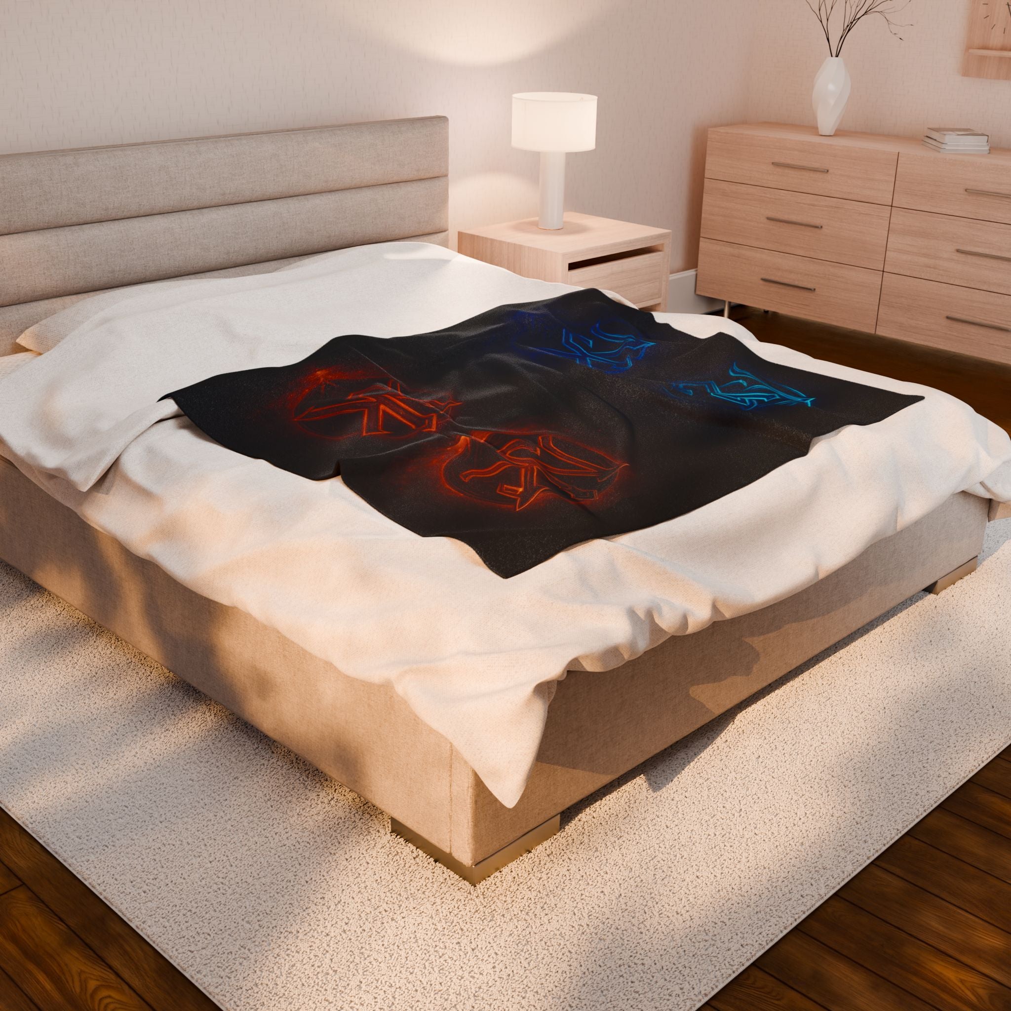 Cozy Velveteen Plush Blanket - Perfect for Gaming Room Décor, Home Comfort, Gift for Nerds, Soft Throw for All Seasons