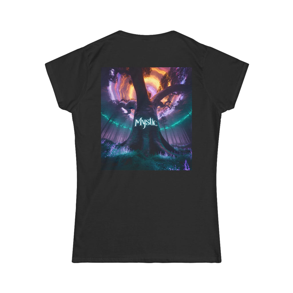 Mystic Graphic Tee - Women's Softstyle T-Shirt for Fantasy Fans, Casual Wear, Gift for Gamers, Nature Lovers, Unique Apparel