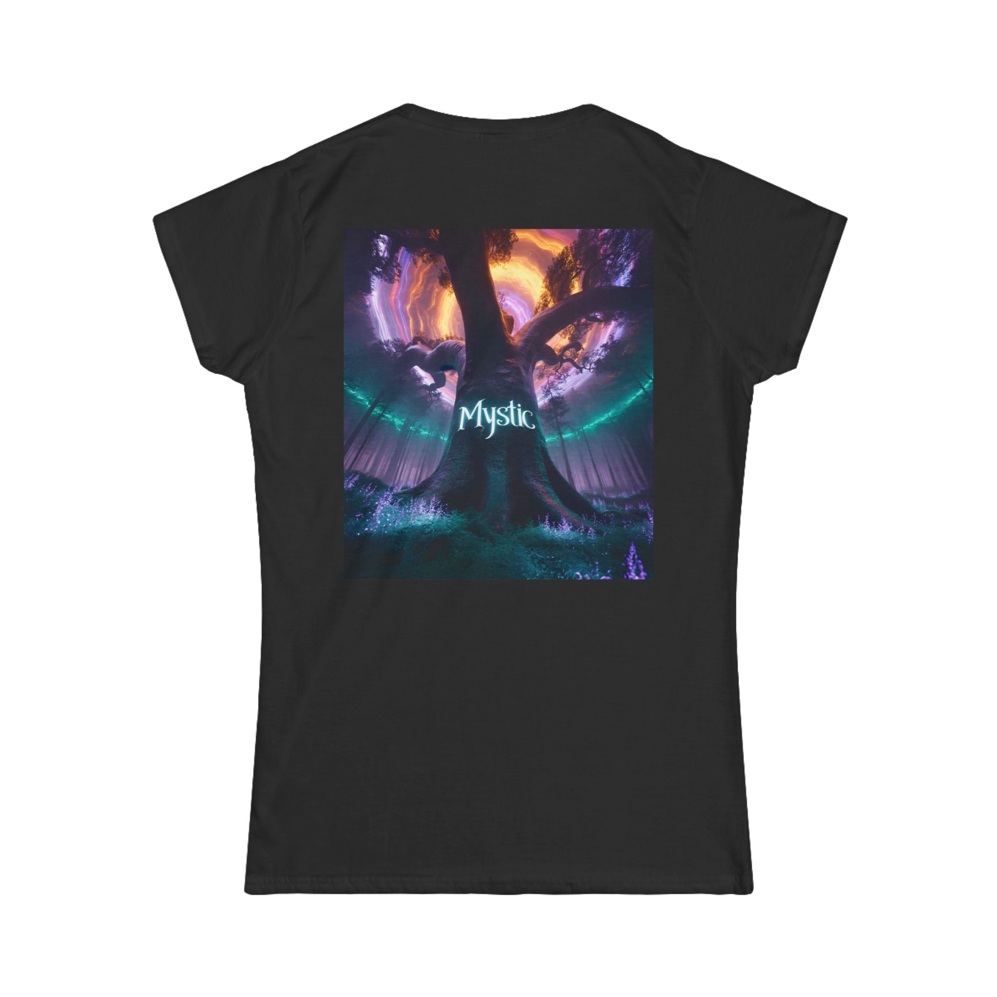 Mystic Graphic Tee - Women's Softstyle T-Shirt for Fantasy Fans, Casual Wear, Gift for Gamers, Nature Lovers, Unique Apparel